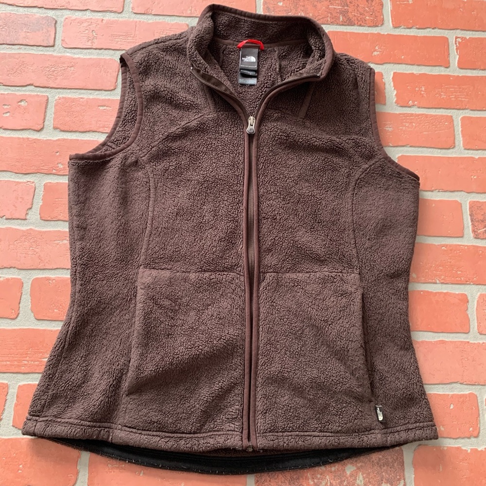 The North Face Brown Fuzzy Vest Women’s Large